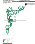 Christmas corner with holly Design for machine embroidery - 6 sizes