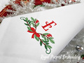 Christmas decoration with bow Machine embroidery design