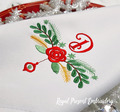 Christmas decoration with winter flower Machine embroidery design