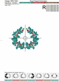 Christmas holly wreaths Machine Embroidery Design - 2 sizes