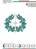 Christmas holly wreaths Machine Embroidery Design - 2 sizes