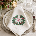 Motif de broderie machine de couronnes de houx de Noël - 2 tailles