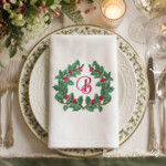 Motif de broderie machine de couronnes de houx de Noël - 2 tailles