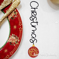 Christmas inscription with tree toy ball Free machine embroidery design