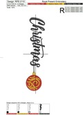 Christmas inscription with tree toy ball machine embroidery design - 4 sizes