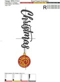 Christmas inscription with tree toy ball machine embroidery design - 4 sizes