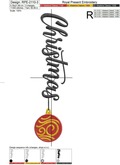 Christmas inscription with tree toy ball machine embroidery design - 4 sizes