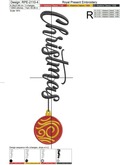 Christmas inscription with tree toy ball machine embroidery design - 4 sizes