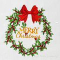 Christmas mistletoe Wreath Machine Embroidery Design - 4 sizes