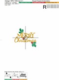 Christmas mistletoe Wreath Machine Embroidery Design - 4 sizes