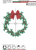 Christmas mistletoe Wreath Machine Embroidery Design - 4 sizes