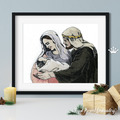 Christmas nativity scene of Joseph and Mary Machine Embroidery Design - 6 sizes