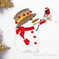 Christmas snowman and Bullfinch Machine Embroidery Design - 6 sizes