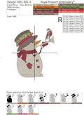 Christmas snowman and Bullfinch Machine Embroidery Design - 6 sizes