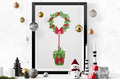 Christmas tree wall art machine embroidery design - 2 sizes