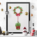 Christmas tree wall art machine embroidery design - 2 sizes