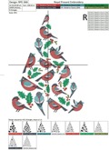 Christmas tree with bullfinches Machine Embroidery Design - 2 sizes