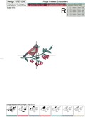 Christmas wreath with Bullfinches and Berries Machine Embroidery Designs