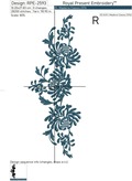 Chrysanthemums Border Machine Embroidery Design - 3 sizes