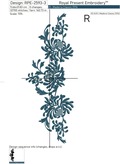 Chrysanthemums Border Machine Embroidery Design - 3 sizes