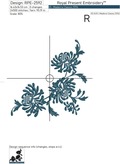Chrysanthemums Corner Machine Embroidery Design - 3 sizes
