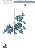 Chrysanthemums Corner Machine Embroidery Design - 3 sizes