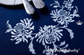 Chrysanthemums large Corner Machine Embroidery Design - 3 sizes