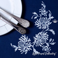 Chrysanthemums large Corner Machine Embroidery Design - 3 sizes
