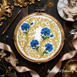 Baroque cornflowers circle - 5 sizes