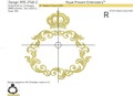 Classic monogram frame with crown Machine Embroidery Design - 4 sizes