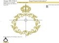 Classic monogram frame with crown Machine Embroidery Design - 4 sizes