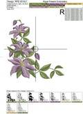 Clematis Corner Machine Embroidery Design - 4 sizes