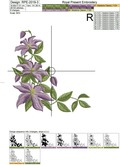 Clematis Corner Machine Embroidery Design - 4 sizes