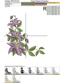 Clematis Corner Machine Embroidery Design - 4 sizes