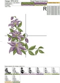 Clematis Corner Machine Embroidery Design - 4 sizes
