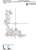 Mini Roses Corner Machine Embroidery Design - 3 sizes