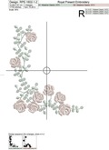 Mini Roses Corner Machine Embroidery Design - 3 sizes