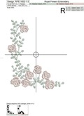 Mini Roses Corner Machine Embroidery Design - 3 sizes