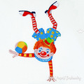 Clown Acrobat Machine Embroidery Design - 3 sizes