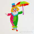 Clown with Umbrella Machine Embroidery Design - 3 sizes