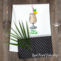 Cocktail Pina Colada Machine Embroidery Design - 2 sizes
