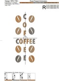 Coffee inscription Machine Embroidery Design - 2 sizes