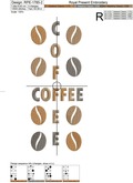 Coffee inscription Machine Embroidery Design - 2 sizes