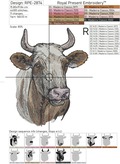 Colored Breeding Cow Machine embroidery designs - 5 sizes