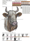 Colored Breeding Cow Machine embroidery designs - 5 sizes