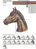 Colorful Horse portrait Machine Embroidery Design - 5 sizes