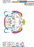 Colorful Tiger head machine embroidery design - 3 sizes