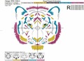 Colorful Tiger head machine embroidery design - 3 sizes