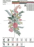 Composition of colorful flowers Machine Embroidery Designs - 3 sizes