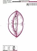 Contour Lips Machine Embroidery Design - 6 sizes